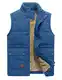 KEFITEVD Anglerweste Herren Winter Jacke Gefüttert Outdoor Vest Jagdjacke Fleecejacke Freizeit Arbeitsjacke Fleece Weste Männer Königsblau M
