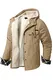 Mr.Stream Herren Winterjacke Kapuze Fleecejacke Arbeitsjacke Wärme Gefütterte Hoodie Jacken Hooded Parka mit Taschen Hoody Jacke 3255 khaki M