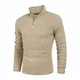COOFANDY Herren Strickpullover Zip Neck Langarm Basics aus Baumwollmischung Feinstrick Pullover Sweat Sweatshirt