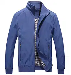 Herrenjacke Casual Übergangsjacke Leichte Jacke mit Taschen und Reißverschluss Blau M