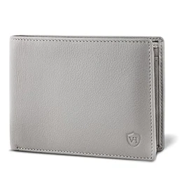 ® Leder Geldbörse Herren mit RFID Schutz I Echtleder Geldbeutel für Männer I Portemonnaie Damen Brieftasche Wallet Portmonee (Grau)