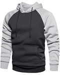 MANLUODANNI Herren Raglan Hoodie Kapuzenpullover Dunkelgrau