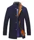 KTWOLEN Herren Wintermantel Kurz Wollmantel Wintermantel Winterjacke für Business Freizeit Herrenmantel für Männer Mit Abnehmbarer Schal