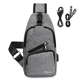 Brusttasche,Messenger Bag Sling Bag mit Verstellbarem,Herren Taschen Rucksack Umhängetaschen Schultertasche Reisetaschen für Männergeschäft,Shoppen,Wandern(Kommt mit 1 USB-Datenkabel)