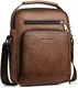 Hjkiopc Umhängetasche Herren Schultertasch Crossbody Handytasche Messenger Bag Herrentasche Shulder Bag Leder Brusttasche (Braun)