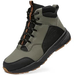Winterschuhe Herren Winterstiefel Warm Gefütterte Trekkingschuhe Winterboots Wanderschuhe wasserdicht Schneestiefel rutschfest Trekking Wanderstiefel stiefel herrenboots männer Grün EU45