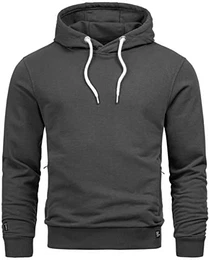 Herren Sweatjacke Kapuzenpullover Kapuze Hoodie Sweater Pulli AS193 [AS-193-Anthrazit-Gr.M]