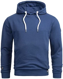 Herren Sweatjacke Kapuzenpullover Kapuze Hoodie Sweater Pulli AS193 [AS-193-Petrolblau-Gr.M]