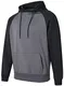 YuKaiChen Herren Kapuzenpullover Langarm Farbblock Fleece Hoody Sweatshirt mit Kanga Tasche Schwarz-Grau M