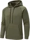 YuKaiChen Herren Kapuzenpullover Langarm Farbblock Fleece Hoody Sweatshirt mit Kanga Tasche Armeegrün M