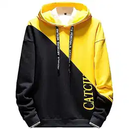 Hoodie Herren Kapuzenpullover Langarm Sweatshirts Basic Pullover Classic Männer Sweatjacke Unisex Casual Frühling Herbst Winter… (Gelb, M)