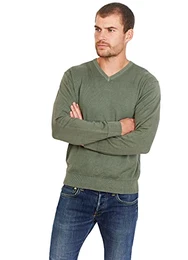 Pullover Herren Aus 100% Baumwolle - Herren Pullover V Ausschnitt, Vielseitig Einsetzbar Für Freizeit & Business - Langarm Herrenpullover, Slim Fit