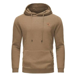 YuKaiChen Pullover Herren Arbeitspullover Waffel-Stoff Fleece Hooded Sweat Sweatshirt Khaki