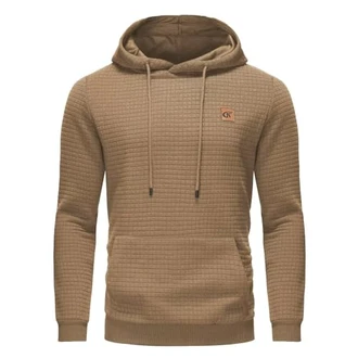 YuKaiChen Pullover Herren Arbeitspullover Waffel-Stoff Fleece Hooded Sweat Sweatshirt Khaki