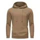 YuKaiChen Herren Kapuzenpullover Casual Langarm Karierten Kordelzug Jacquard Hooded Sweat mit Fleece Innenseite Khaki M