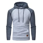 YuKaiChen Pullover Herren Arbeitspullover Waffel-Stoff Fleece Hooded Sweat Sweatshirt Hellgrau/Grau