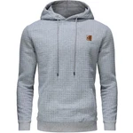 YuKaiChen Pullover Herren Arbeitspullover Waffel-Stoff Fleece Hooded Sweat Sweatshirt Hellgrau
