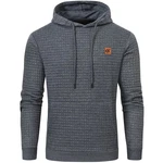 YuKaiChen Pullover Herren Arbeitspullover Waffel-Stoff Fleece Hooded Sweat Sweatshirt Grau