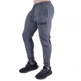 Herren Sporthose Jogginghose Baumwolle Joggers Freizeithose Fitness Slim Fit Hose Streetwear (Grau, Medium)