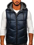 BOLF Herren Weste Bodywarmer Steppweste Funktionsweste Outdoor Freizeit Sport Style [1U1] Dunkelblau (1U1)