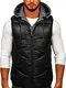 BOLF Herren Weste mit Kapuze Steppweste Bodywarmer Kapuzenweste Daunenweste Reißverschluss Weste Ärmellose Sportweste Zip Wärme Freizeit Outdoor Style 2908 Schwarz M [1U1]