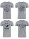 MUSTANG Herren T-Shirt 4er Pack Frontprint O-Neck Rundhalsausschnitt Kurzarm Regular Tee Shirt 100% Baumwolle Schwarz Weiß Grau Blau Grün S M L XL XXL 3XL 4XL 5XL 6XL
