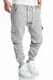 REPUBLIX Herren Cargo Sweatpants Sporthose Jogginghose Jogger Trainingshose R6102 Hellgrau 3XL