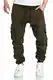 REPUBLIX Herren Cargo Sweatpants Sporthose Jogginghose Jogger Trainingshose R6102 Khaki M