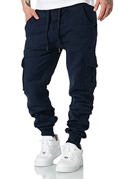 Herren Cargo Sweatpants Sporthose Jogginghose Jogger Trainingshose R6102 Navyblau M
