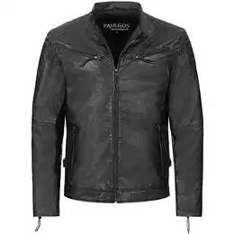 Herren Lederjacke Echtes Leder Jacke Echtleder Übergangsjacke Fashion in 5 Farben Gr. S-7XL Modell 2 (Schwarz, 7XL)