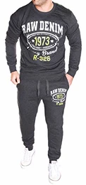 Jaylvis Herren Trainingsanzug Jogginganzug Sportanzug Baketball Freizeitanzug Hose Pullover (M, Anthrazit (973))