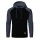 YuKaiChen Pullover Herren Arbeitspullover Waffel-Stoff Fleece Hooded Sweat Sweatshirt Schwarz-Indigo Medium