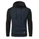YuKaiChen Pullover Herren Arbeitspullover Waffel-Stoff Fleece Hooded Sweat Sweatshirt Indigo-Schwarz Medium