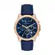 Armani Exchange Uhr für Herren , Chronographenwerk, 44mm Rose Gold Edelstahlgehäuse mit Lederarmband, AX1723