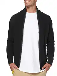 Herren Dodson Strickjacke mit Stehkragen aus Baumwolle Cardigan für Männer Black M