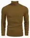 COOFANDY Pullover Rollkragen Herren Slim fit Langarmshirt Strickpullover Sweater Shirt Khaki M