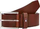 Tommy Hilfiger Herren Gürtel Hampton 4.0 Ledergürtel, Braun (Dark Tan), 90