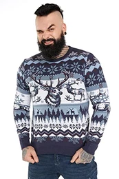 Hässlicher Weihnachtspullover, Unisex Lustiger Chunky Fair Isle Gestrickter Festlicher Pullover für Party Oh So Stagulous! M