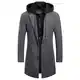 Luckyone Wintermantel Herren Mantel Loose Fit Lang Wollmantel Business Mantel mit Stehkragen Herren Winter
