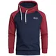 REPUBLIX Herren Basic Kapuzenpullover Sweatjacke Pullover Hoodie Sweatshirt R-0049 Navyblau/Bordeaux M