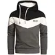 REPUBLIX Herren Basic Kapuzenpullover Sweatjacke Pullover Hoodie Sweatshirt R-0050 Schwarz/Weiß/Anthrazit M