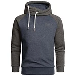 REPUBLIX Herren Basic Kapuzenpullover Sweatjacke Pullover Hoodie Sweatshirt (R-0049) Blau/Anthrazit REPUBLIX Herren Basic Kapuzenpullover Sweatjacke Pullover Hoodie Sweatshirt (R-0049) Blau/Anthrazit