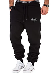 Herren Sporthose Jogger Jogginghose Sweatpants Trainingshose R-0052 Schwarz M
