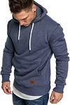 REPUBLIX Herren Basic Kapuzenpullover Sweatjacke Pullover Hoodie Sweatshirt (R-0051) Blau Melange (R-0051)