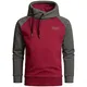 REPUBLIX Herren Basic Kapuzenpullover Sweatjacke Pullover Hoodie Sweatshirt R-0049 Bordeaux/Anthrazit M