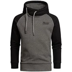 REPUBLIX Herren Basic Kapuzenpullover Sweatjacke Pullover Hoodie Sweatshirt (R-0049) Anthrazit/Schwarz (R-0049)