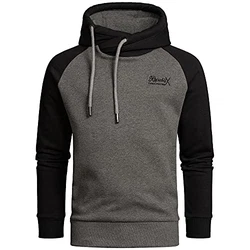 REPUBLIX Herren Basic Kapuzenpullover Sweatjacke Pullover Hoodie Sweatshirt (R-0049) Anthrazit/Schwarz (R-0049)