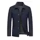 Allthemen Herren Wintermantel Baumwolle Warm Mantel Männer Slim Fit Kurzmantel Winterjacke Freizeit Blau M
