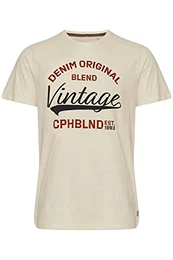 Erwin Herren T-Shirt Kurzarm Shirt mit Print aus 100% Baumwolle, Größe:M, Farbe:Egret (110103)