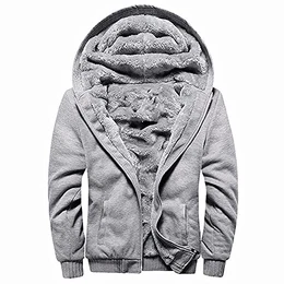 Kapuzenpullover Herren, Dicker Hoodie Herren Pullover Jacke Sweatjacke Kapuzenjacke Classic Hoodies Sweater Langarm Casual Kapuzenpulli Mit Fleeceartig-Innenseite Grau M